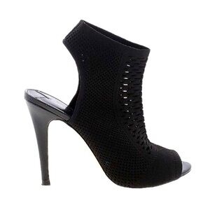 Leith Women’s Slip-on Stiletto Peep Toe Black Cut Out Detail Shoes Size-7M EUC